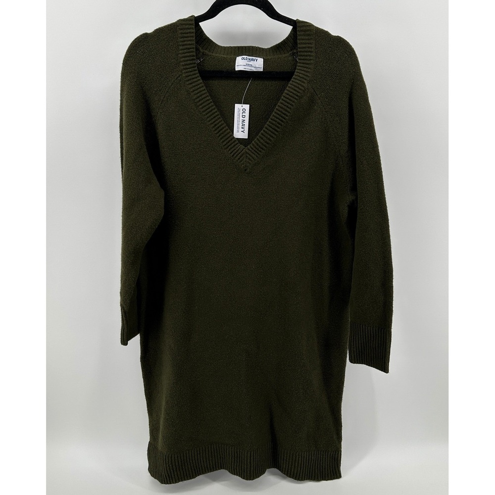 Old Navy Sosoft Petite Medium Olive Green Knit Sweater Dress NWT Fall Layer Cozy